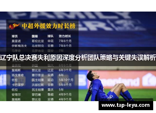 辽宁队总决赛失利原因深度分析团队策略与关键失误解析 辽宁队总决赛失利原因深度分析团队策略与关键失误解析