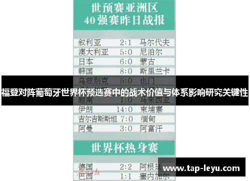 福登对阵葡萄牙世界杯预选赛中的战术价值与体系影响研究关键性
